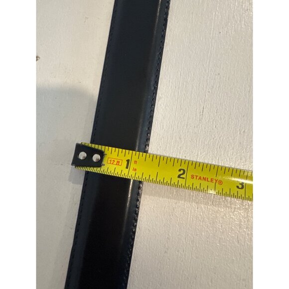 Coach Mens Leather Belt Sz 42 Black Smooth Cowhide Polished Brass Buckle Luxury - Picture 10 of 12